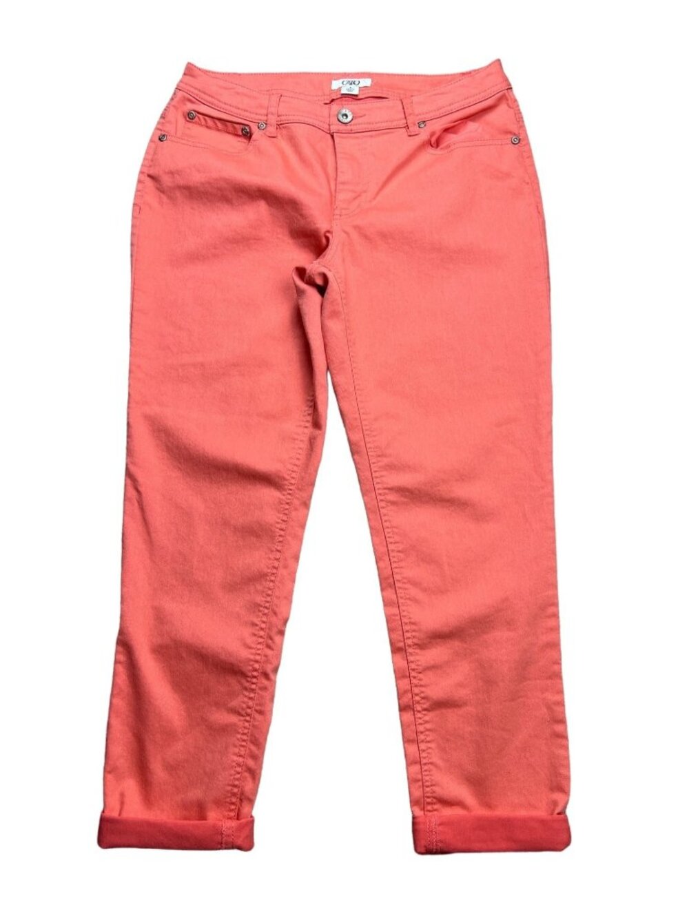 Cato Womens Coral Mid-Rise Stretch Jeans Size 8 Cotton Blend